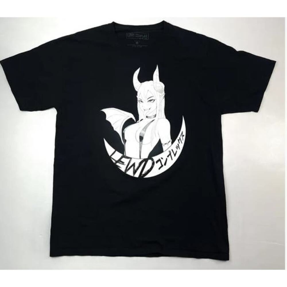 Men’s Med NWT Lewd Complex Evil Succubus Anime Spencer’s black shirt